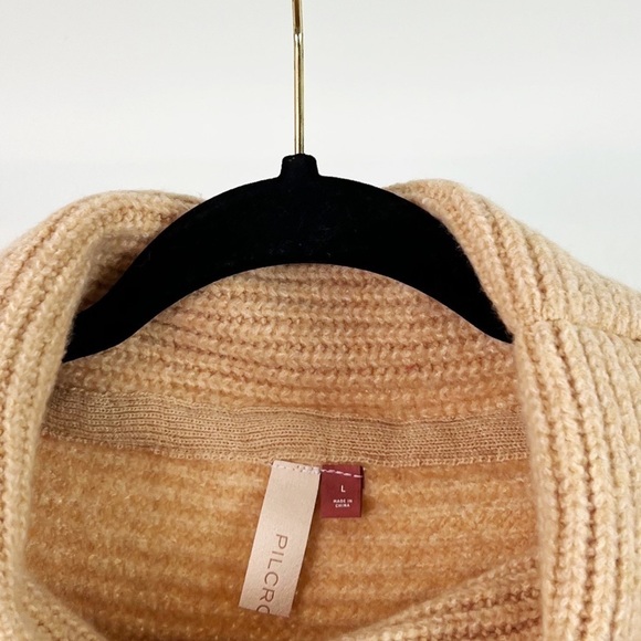 NWT Anthropologie Pilcro Ribbed Cowl Neck Pullover Sweater In Brown - Picture 8 of 11